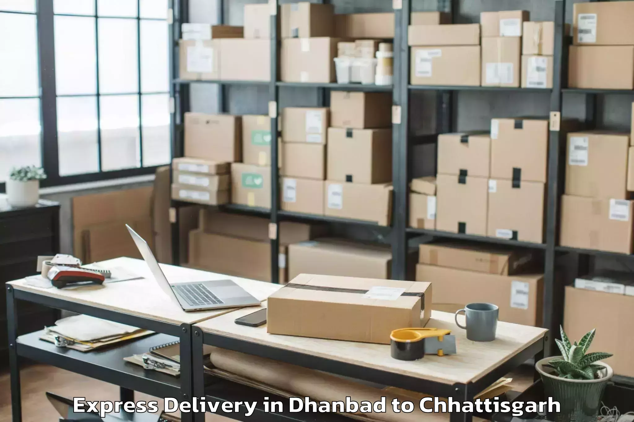 Trusted Dhanbad to Itm University Raipur Raipur Express Delivery